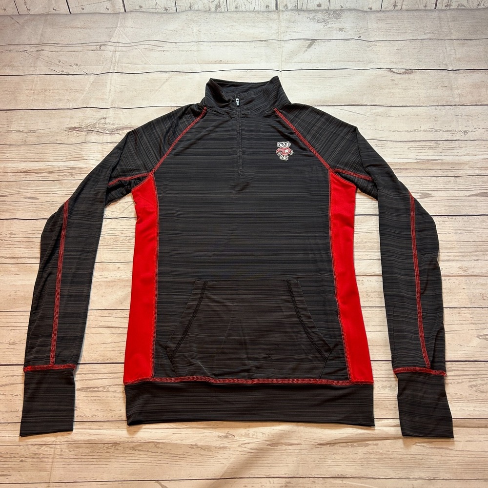 Wisconsin Badgers Stretch Shirt‎ Lightweight Jacket by Colosseum Women's Size S